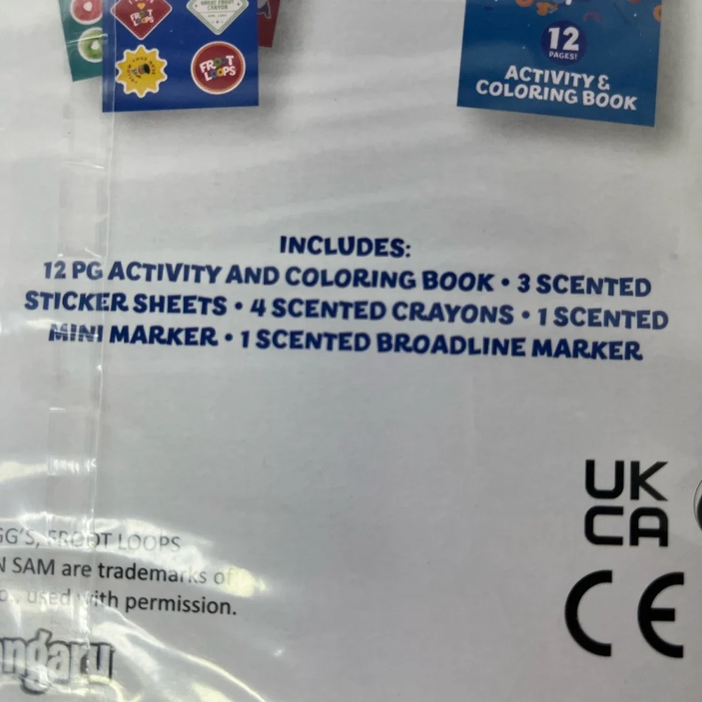 Fruit Loops Scented Color‎ & Sticker Case Activity Book Travel On The Go Set.